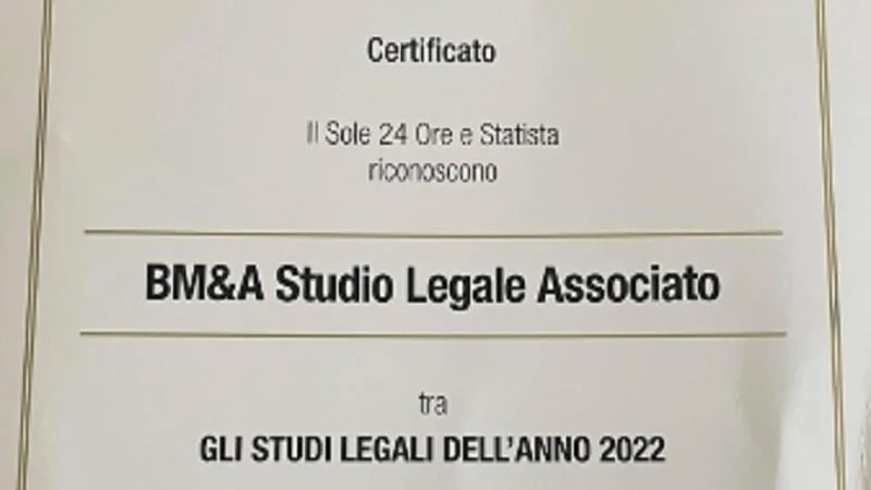 Gli Studi Legali dell'anno 2022 secondo 'Il Sole 24 Ore' – Studio