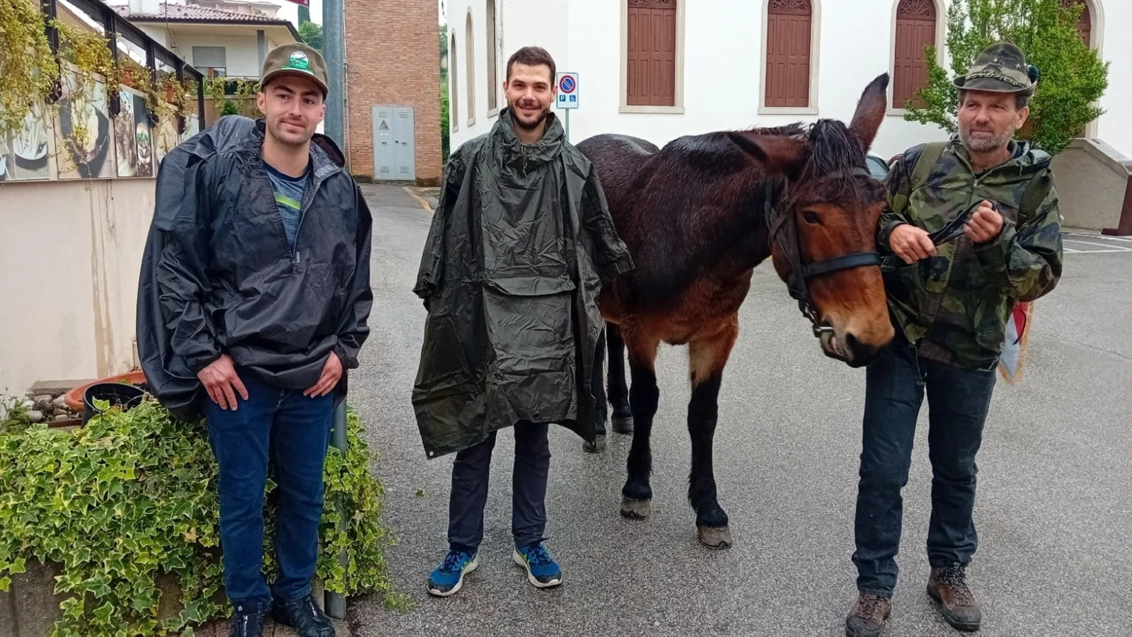 Partono a piedi da Farra di Soligo con la loro mula Violet sfidando il maltempo