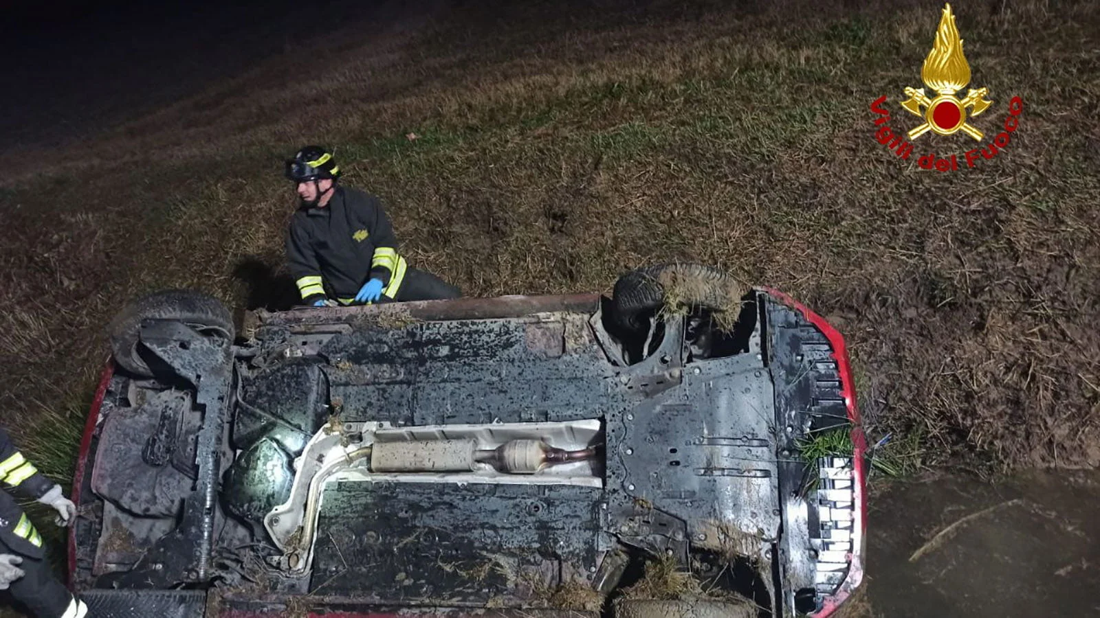 La vettura coinvolta nell'incidente a Quinto di Treviso